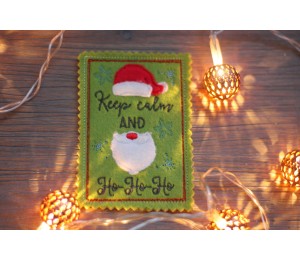 Stickdatei ITH - Postkarte Keep Calm HoHoHo